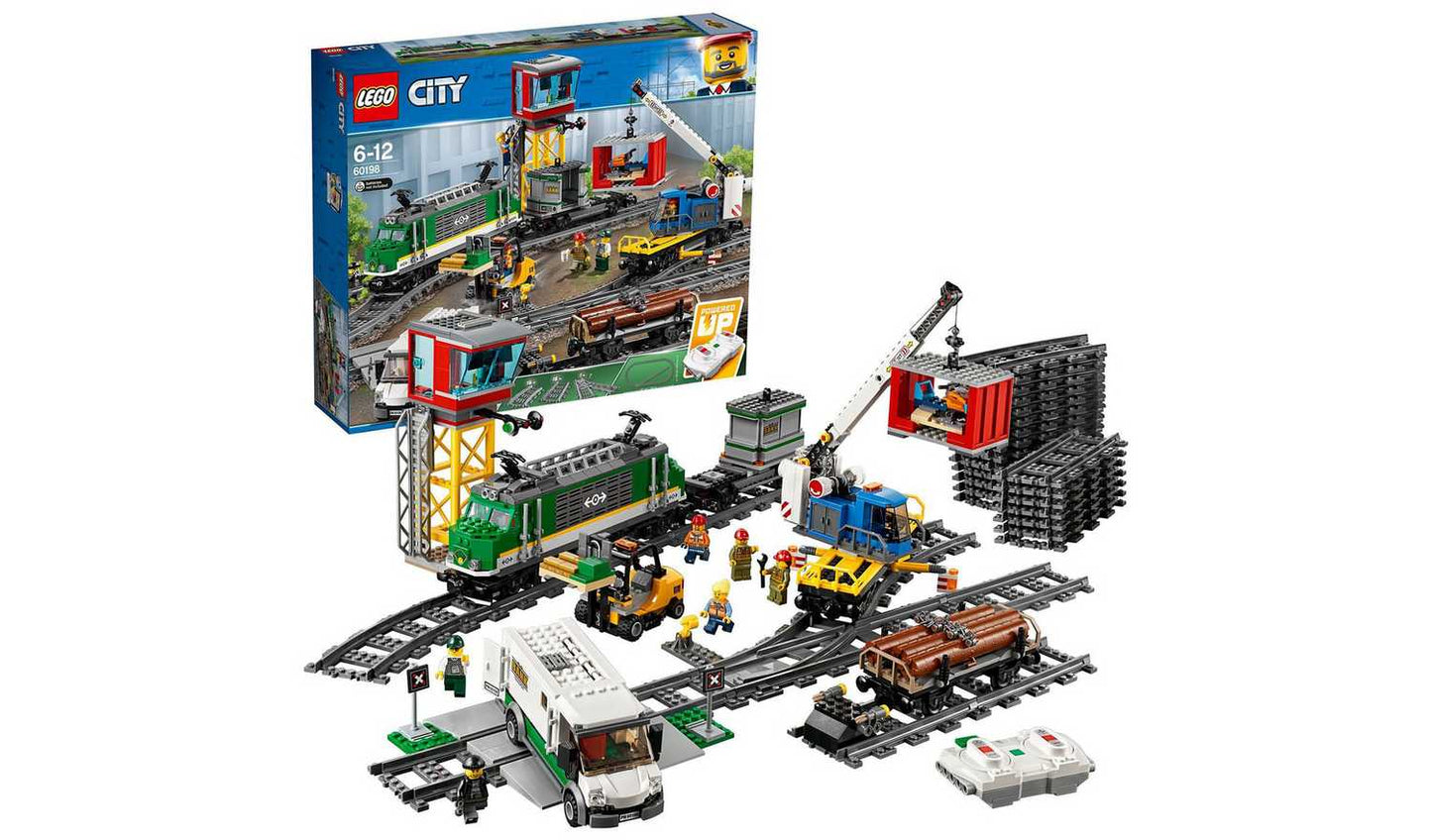 LEGO City Cargo Train RC Battery Powered Toy Track Set 60198
