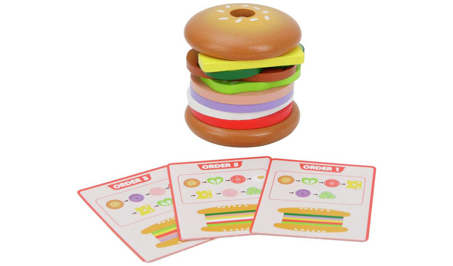 Chad Valley Wooden Burger Stack Game
