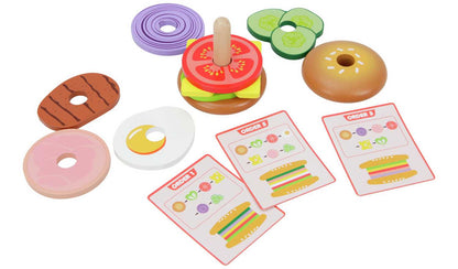 Chad Valley Wooden Burger Stack Game