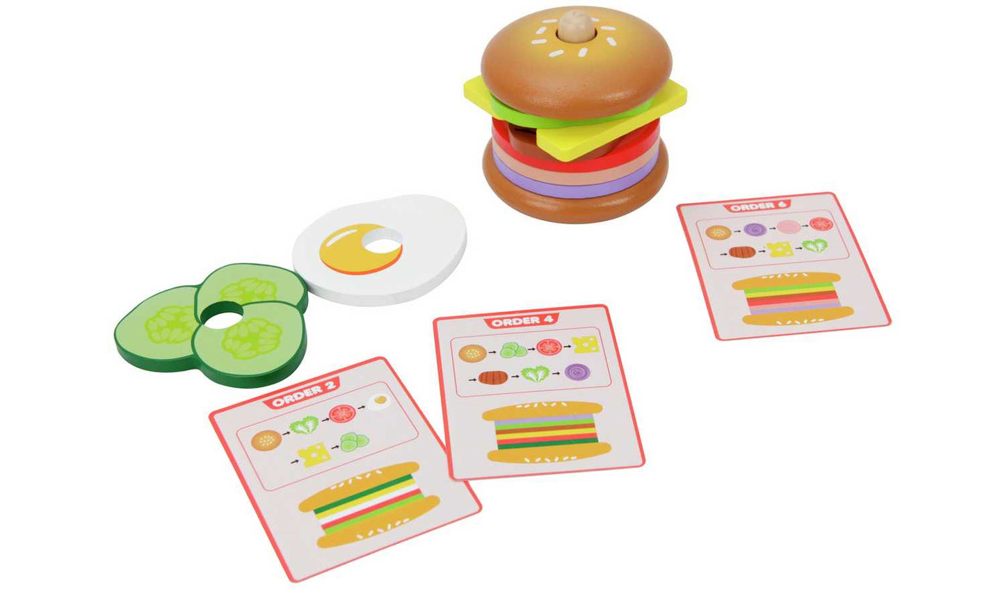 Chad Valley Wooden Burger Stack Game