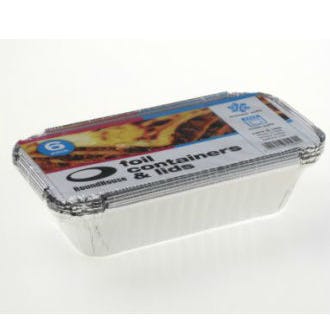 6 Pack Foil Containers & Lids