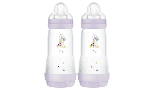 Mam Anti- Colic 320 ML Bottles 2 Pack - Pink
