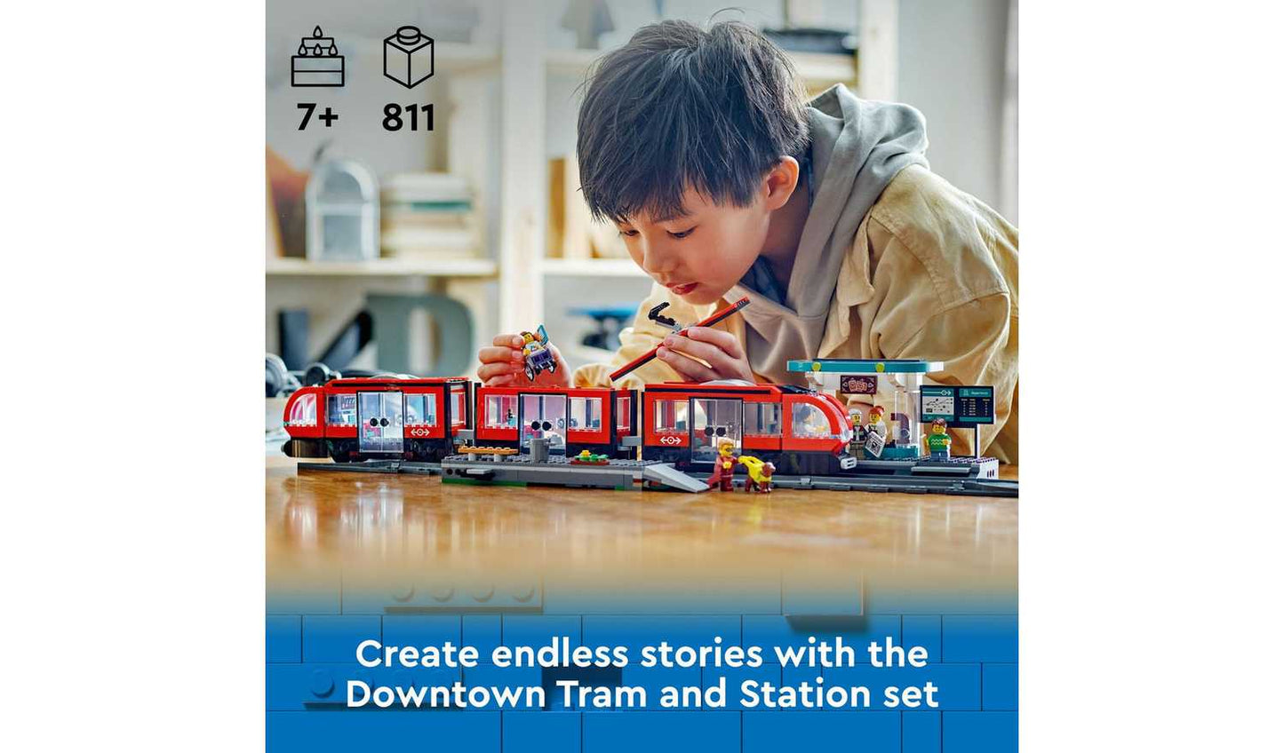 LEGO City Downtown Tram and Station Toy Set 60423
