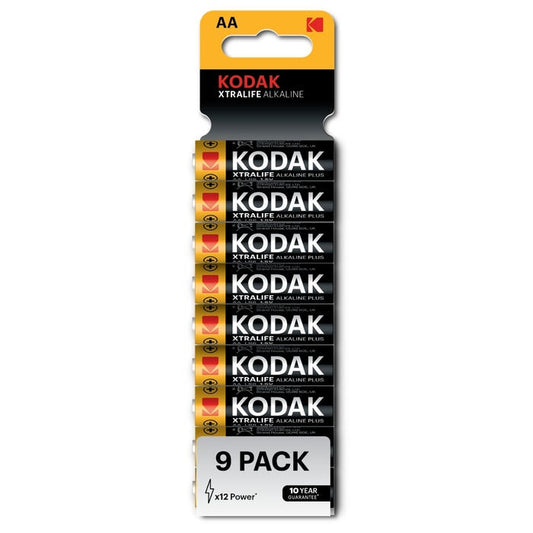 Kodak Xtralife Alkaline AA (Pack of 9)