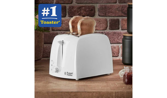 Russell Hobbs Textures 2 Slice White Plastic Toaster 21640