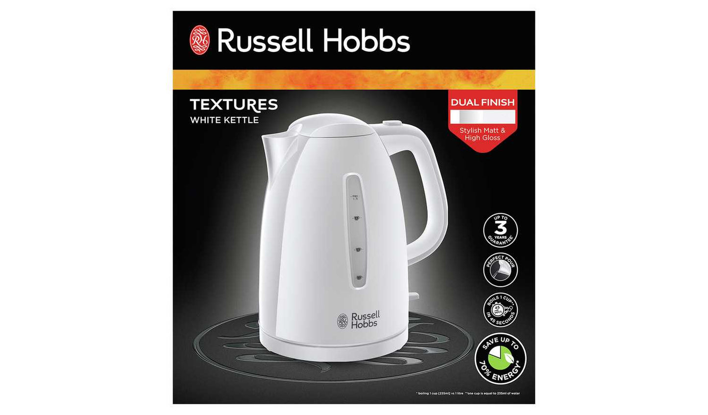 Russell Hobbs Textures White Plastic Kettle 21270