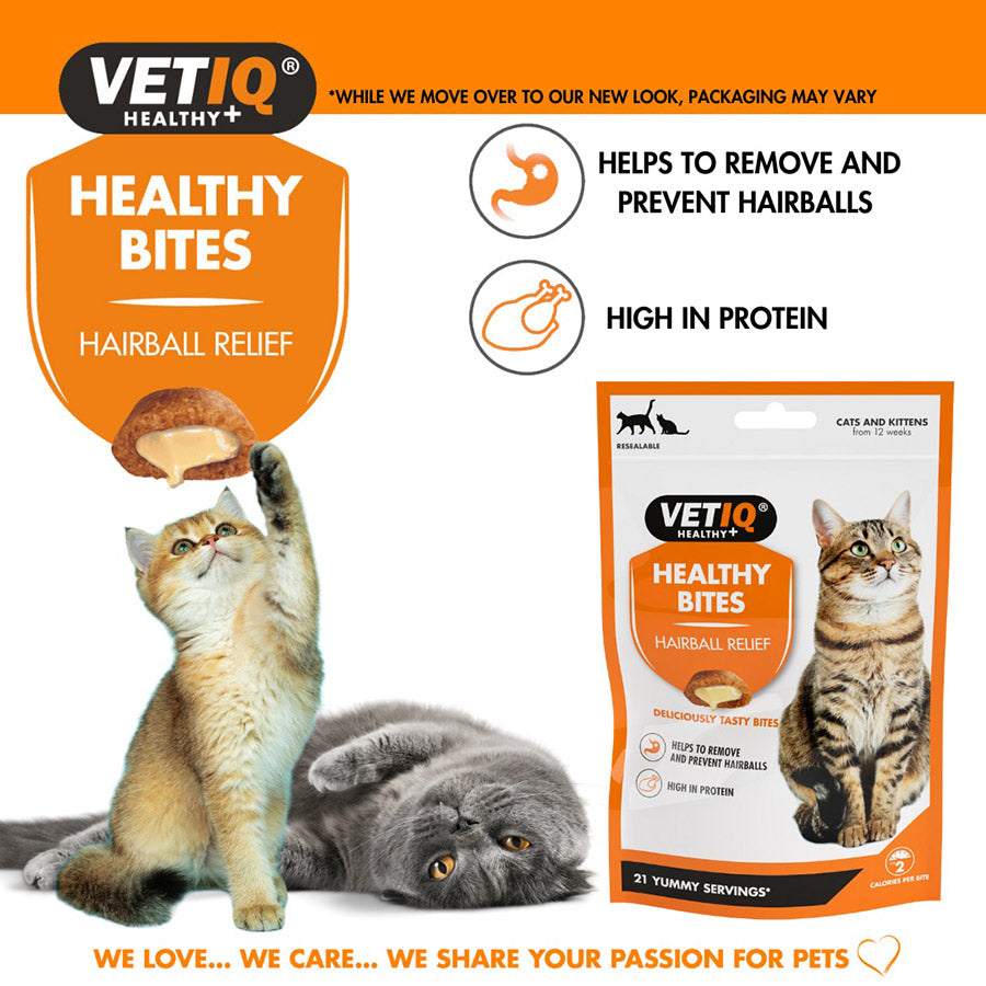 VetIQ Hairball Remedy Healthy Bites Treats for Cats & Kittens 65g