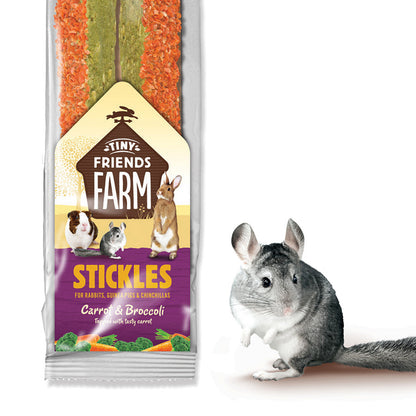 Tiny Friends Farm Stickle Carrot and Brocolli Small Animal Treats 100g