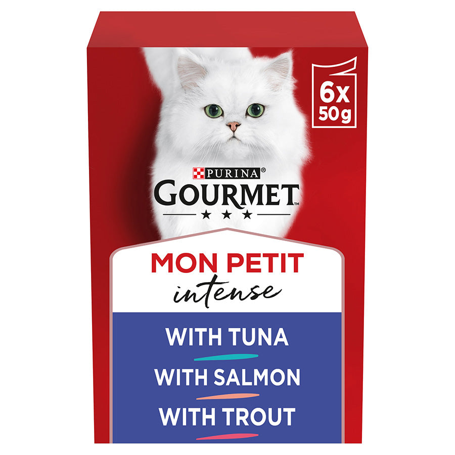 Gourmet Mon Petit Wet Cat Food Tuna, Salmon & Trout 6x50g