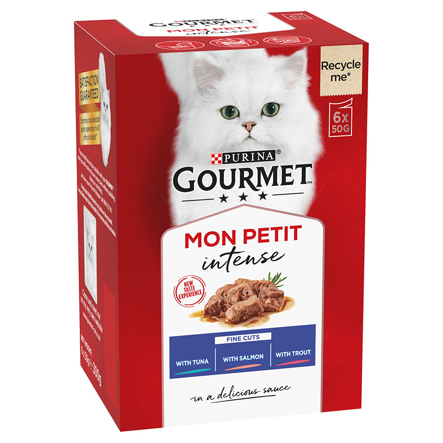Gourmet Mon Petit Wet Cat Food Tuna, Salmon & Trout 6x50g