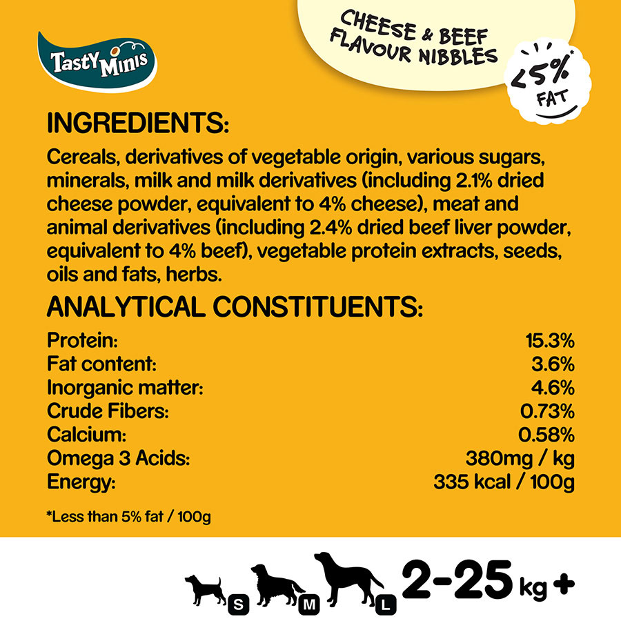 Pedigree Tasty Minis Adult Dog Cheese & Beef Nibbles 140g