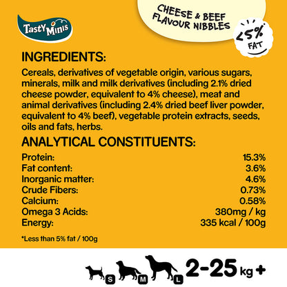 Pedigree Tasty Minis Adult Dog Cheese & Beef Nibbles 140g