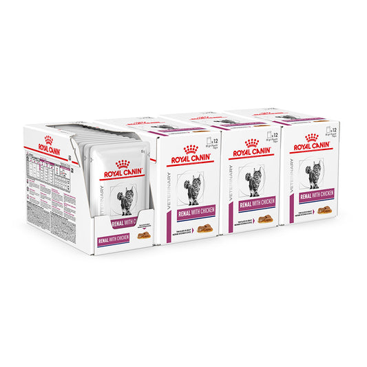 Royal Canin Veterinary Renal Adult Wet Cat Food Chicken in Gravy 48x85g