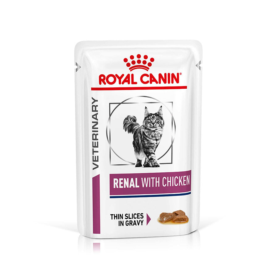 Royal Canin Veterinary Renal Adult Wet Cat Food Chicken in Gravy 48x85g