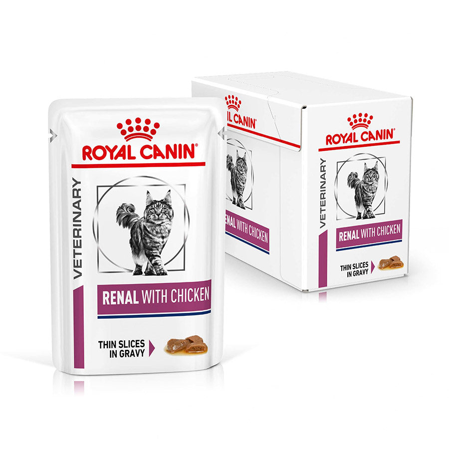 Royal Canin Veterinary Renal Adult Wet Cat Food Chicken in Gravy 48x85g