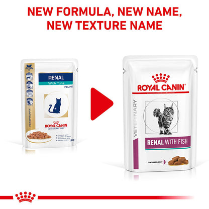 Royal Canin Veterinary Renal Adult Wet Cat Food Fish in Gravy 48x85g