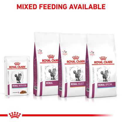 Royal Canin Veterinary Renal Adult Wet Cat Food Fish in Gravy 48x85g
