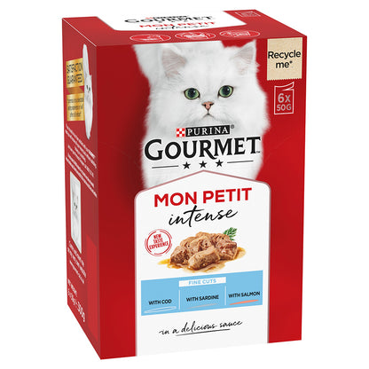 Gourmet Mon Petit Wet Cat Food Cod, Sardine & Salmon 6x50g