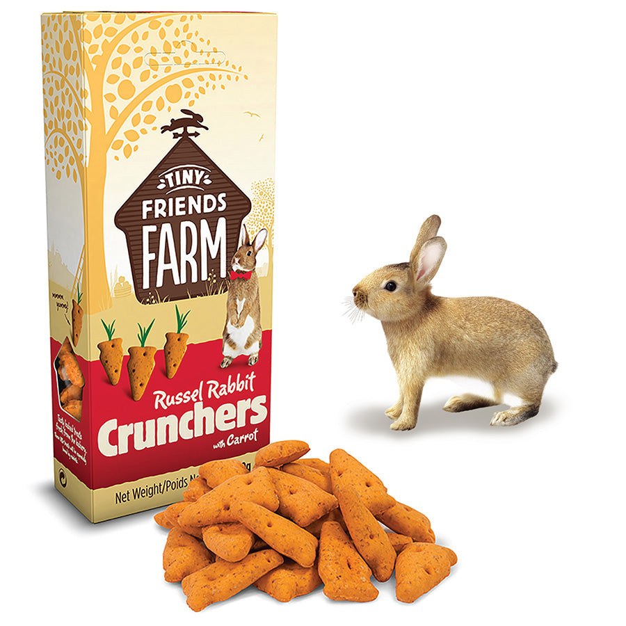 Tiny Friends Farm Russel Rabbit Crunchers Treats with Carrot 120g