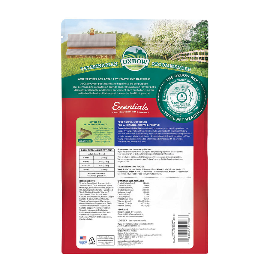 Oxbow Essentials Adult Rabbit Food 2.2kg