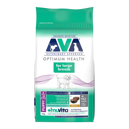 AVA Optimum Health Large Breed Puppy Dry Dog Food Chicken 15kg