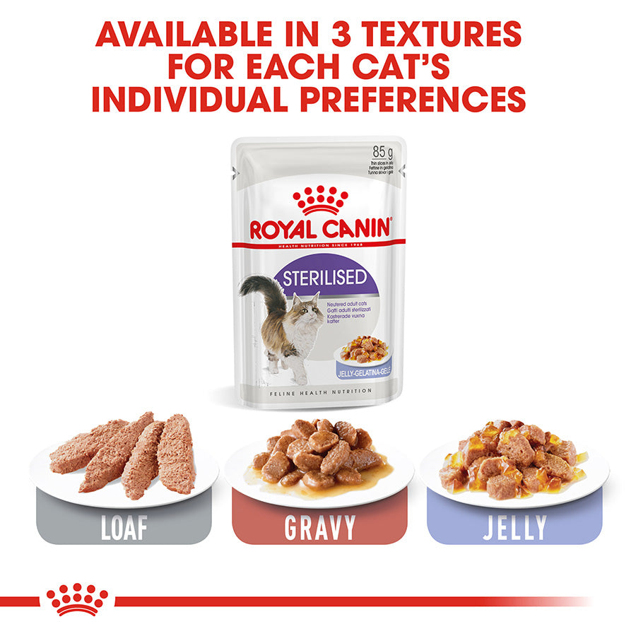 Royal Canin Feline Sterilised Wet Adult Cat Food in Jelly 12x85g