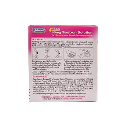 Johnsons 4fleas Spot-On For Cats & Kittens up to 4kg 2 Pack