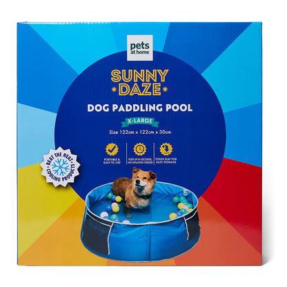 Sunny Daze Dog Paddling Pool Blue