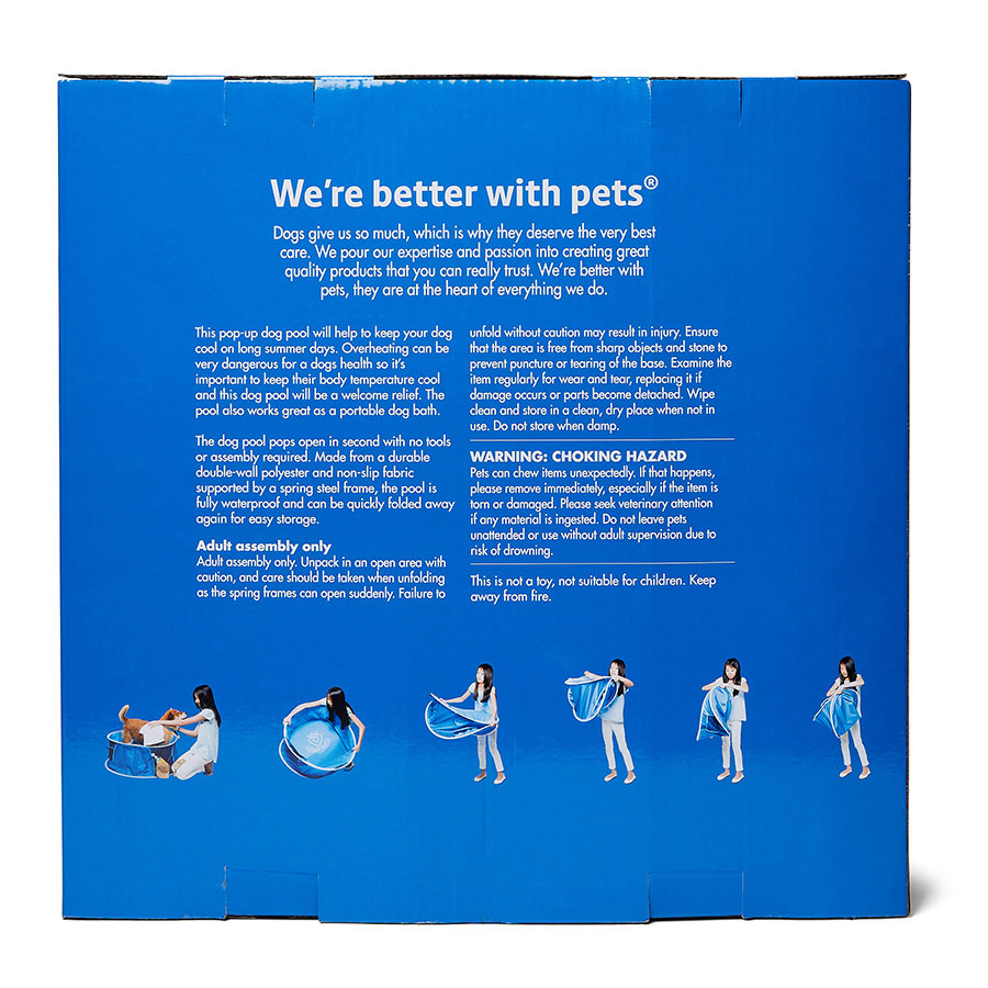 Sunny Daze Dog Paddling Pool Blue