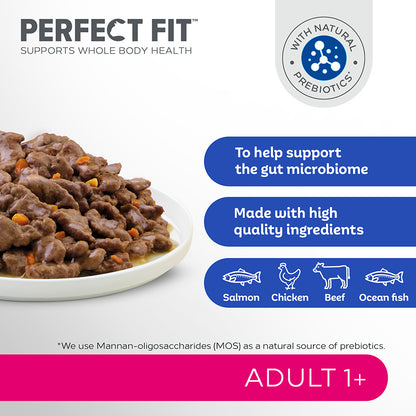 Perfect Fit Advanced Nutrition Wet Adult Cat Food Mixed In Gravy 12x85g