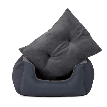 Pets at Home Fleece Square Dog Bed Charcoal Small