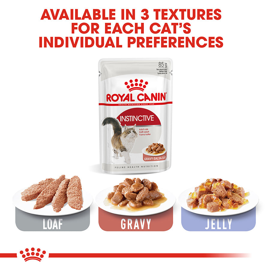 Royal Canin Feline Instinctive Adult Wet Cat Food In Gravy 48x85g