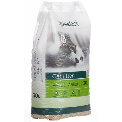 Agriselect Wood Pellet Recycled Non-Clumping Wood Cat Litter 30 Litre