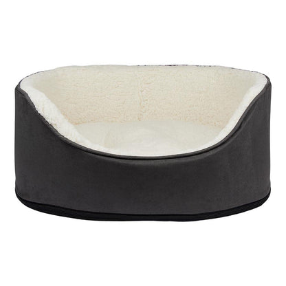 Pets at Home Teddy Oval Dog Bed Dark Grey