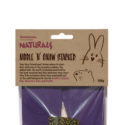 Rosewood Naturals Nibble 'n' Gnaw Stacker Small Animal Treat 100g