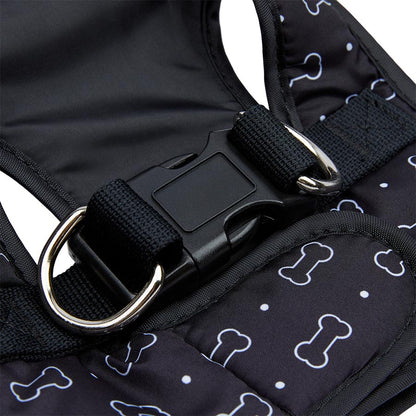 Pets at Home Bone Print Dog Harness Black