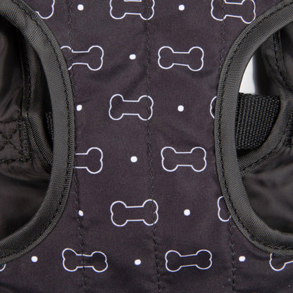Pets at Home Bone Print Dog Harness Black