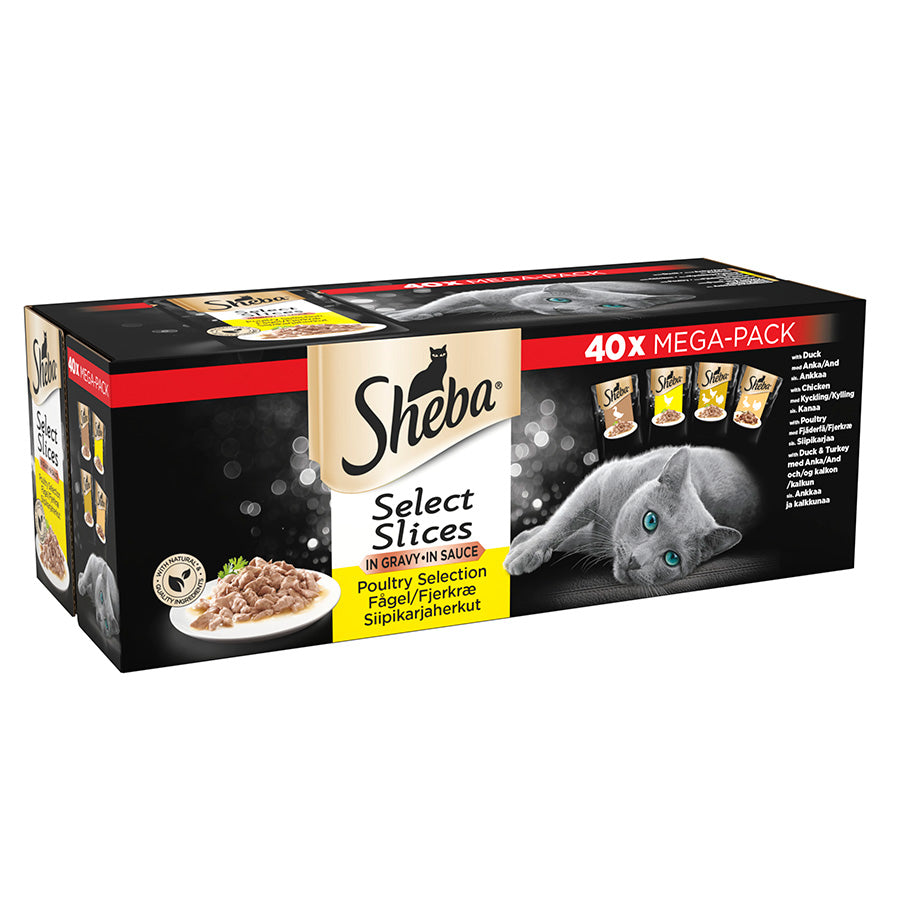 Sheba Select Slices Adult Wet Cat Food Poultry In Gravy 40x85g