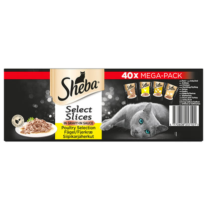 Sheba Select Slices Adult Wet Cat Food Poultry In Gravy 40x85g