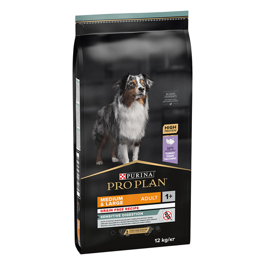 Pro Plan Grain Free Sensitive Digestion Adult Dry Dog Food Turkey 12kg