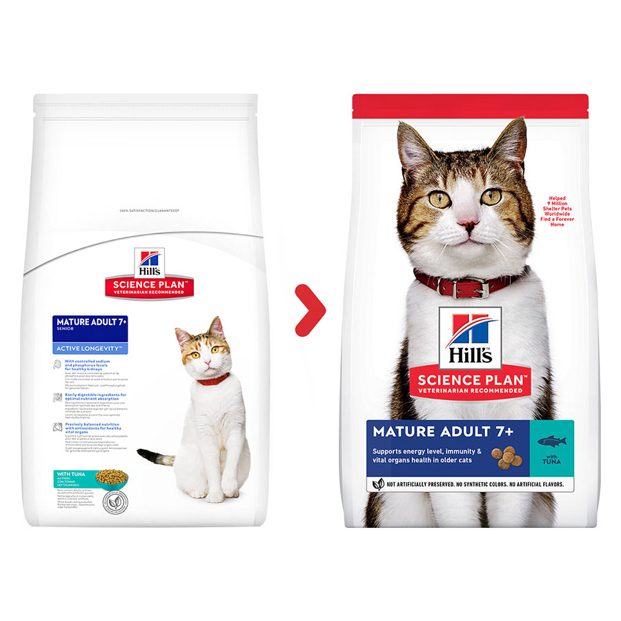 Hill's Science Plan Mature Adult Dry Cat Food Tuna 10kg