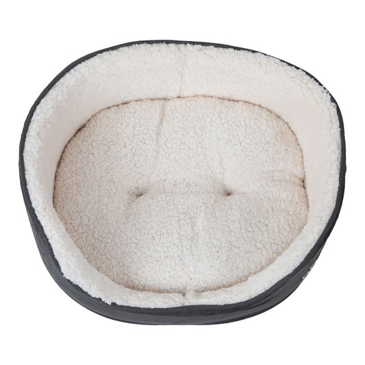 Pets at Home Teddy Oval Dog Bed Grey X Small