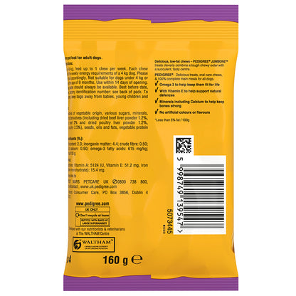 Pedigree Jumbone Mini Small Adult Dog Treats Beef & Poultry 4 Pack