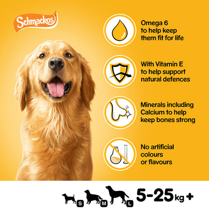 Pedigree Schmackos Adult Dog Treats Meaty Mix 20 Pack 144g