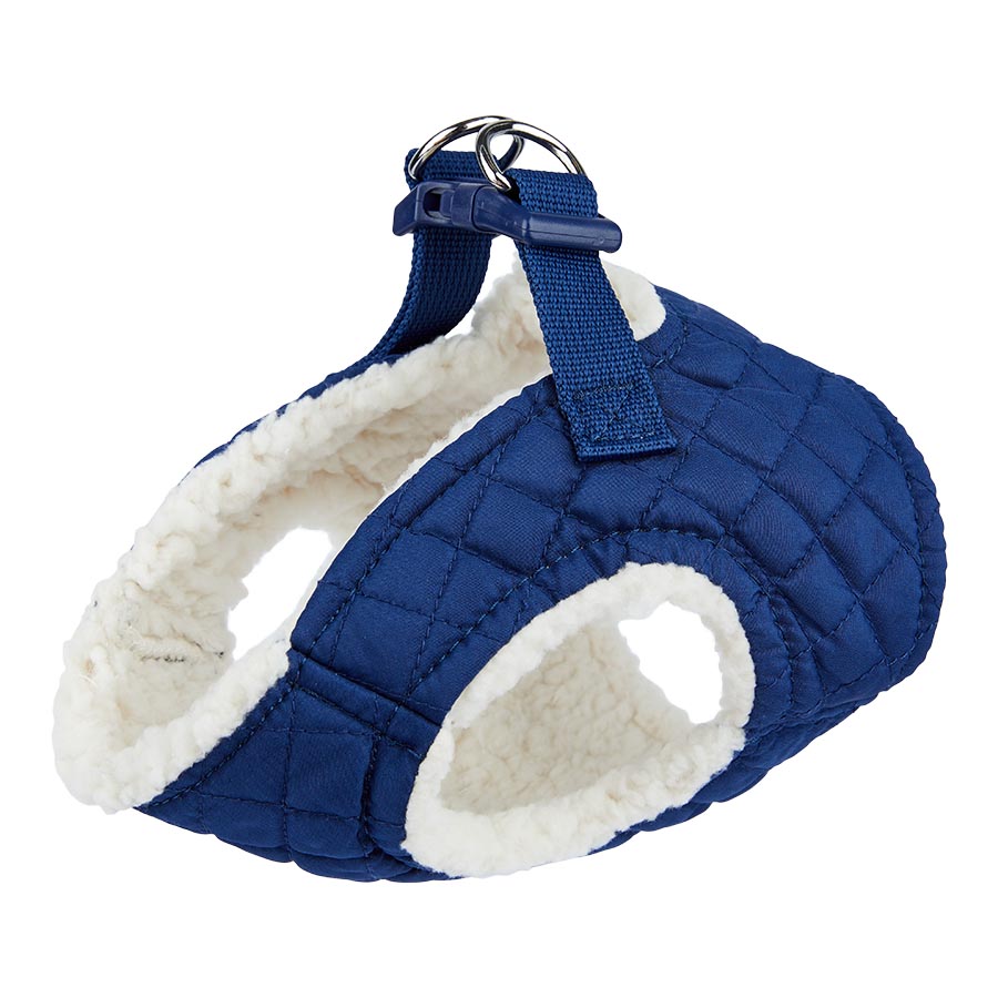 Pets at Home Quilted Shearling Dog Harness Blue