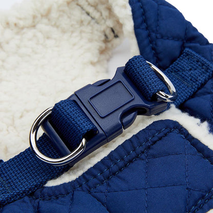 Pets at Home Quilted Shearling Dog Harness Blue