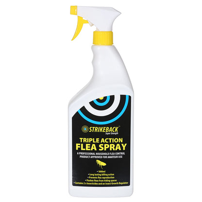 Strikeback Super Strength Triple Action Household Flea Spray 1L