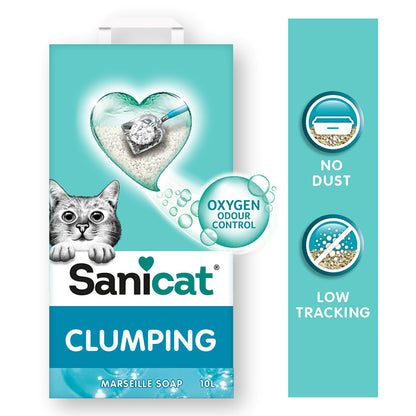 Sanicat Marseille Soap Scent Clumping Cat Litter 10 Litre
