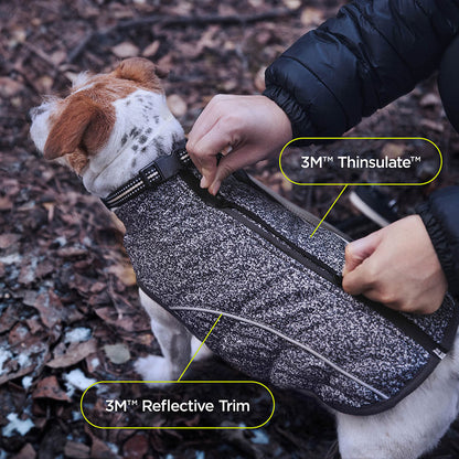 3 Peaks 3M Thinsulate Bomber Dog Coat Black Marl