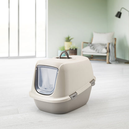 Savic Leo Hooded Cat Litter Tray Grey